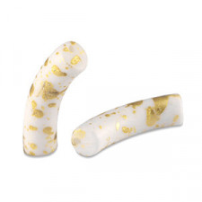 Acrylic Tube bead 33x8mm matt White-gold